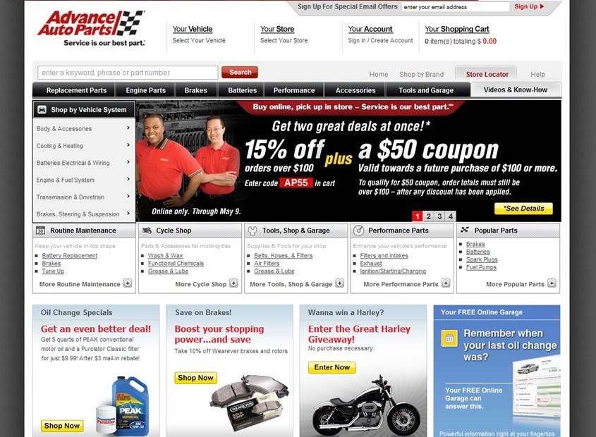 Advance Auto Parts - Web Design San Jose